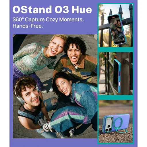 Ochranné puzdro Torras Ostand O3 Hue pre iPhone 17 Pro, fialové - 7