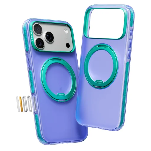 Ochranné puzdro Torras Ostand O3 Hue pre iPhone 17 Pro, fialové - 1