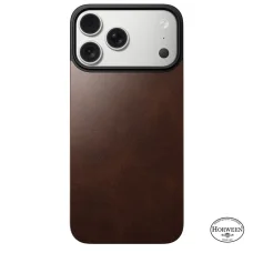 Nomad Magnetic Leather Back MagSafe hátlap iPhone 17 Pro készülékhez, rusztikus barna (Horween)