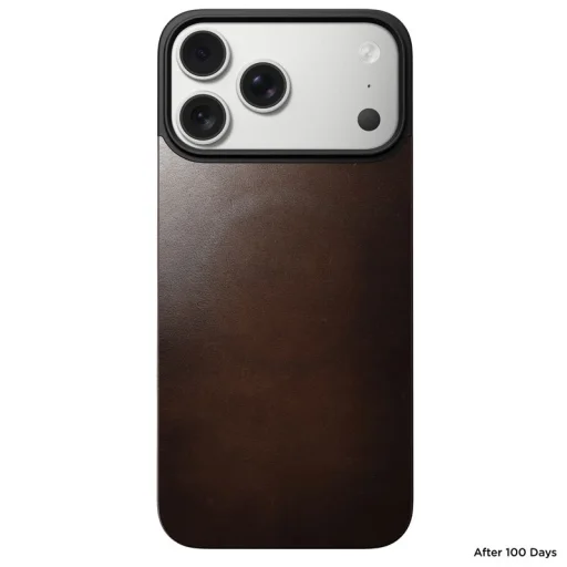 Nomad Magnetic Leather Back MagSafe hátlap iPhone 17 Pro készülékhez, rusztikus barna (Horween) - 13