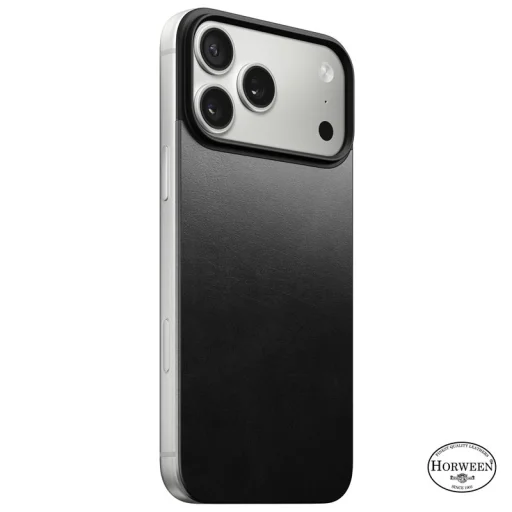 Nomad Magnetic Leather Back fekete (Horween) MagSafe – iPhone 17 Pro Max - 7