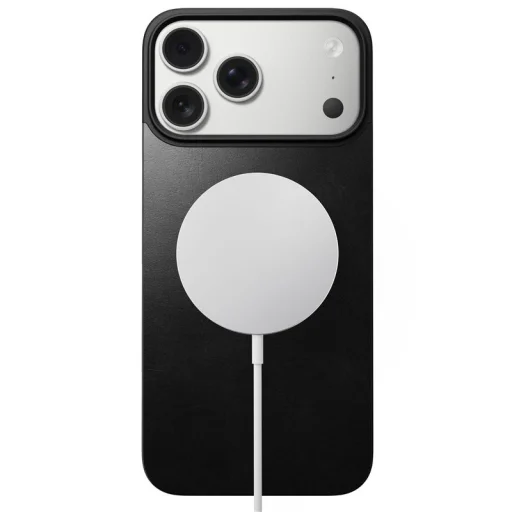 Nomad Magnetic Leather Back fekete (Horween) MagSafe – iPhone 17 Pro Max - 9