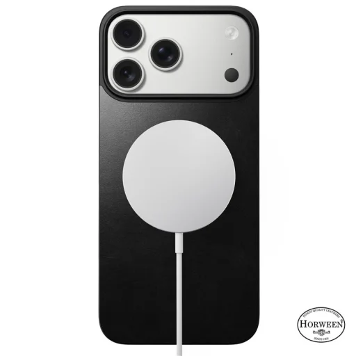 Nomad Magnetic Leather Back fekete (Horween) MagSafe – iPhone 17 Pro Max - 10