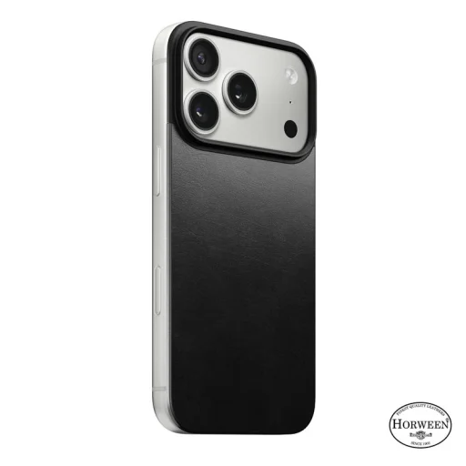Nomad Magnetic Leather Back fekete (Horween) Magsafe iPhone 17 Pro - 18