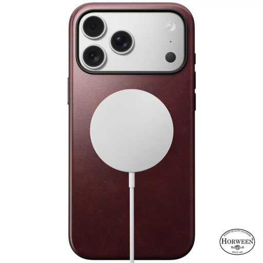 Nomad Modern Leather Case burgundy (Horween) tok iPhone 17 Pro Max készülékhez - 9