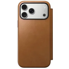 Nomad Modern Leather Folio kožené puzdro pre iPhone 17 Pro Max, English Tan