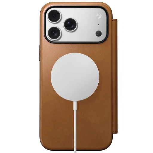 Nomad Modern Leather Folio kožené puzdro pre iPhone 17 Pro Max, English Tan - 6