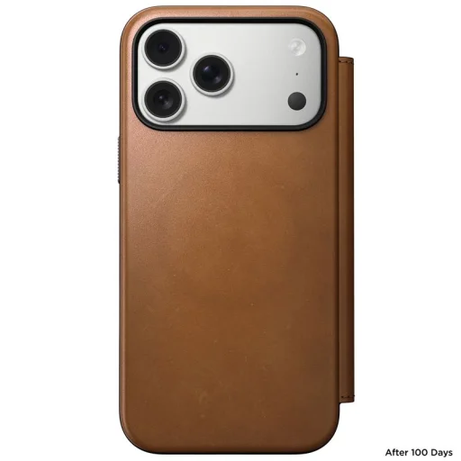 Nomad Modern Leather Folio kožené puzdro pre iPhone 17 Pro Max, English Tan - 13