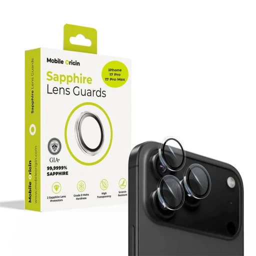 Mobile Origin Sapphire Lens Guards priehľadná ochrana šošoviek fotoaparátu – iPhone 17 Pro / 17 Pro Max - 1