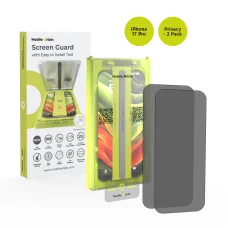 Mobile Origin Screen Guard Privacy kijelzővédő üveg easy applicatorral, 2 pack – iPhone 17 Pro