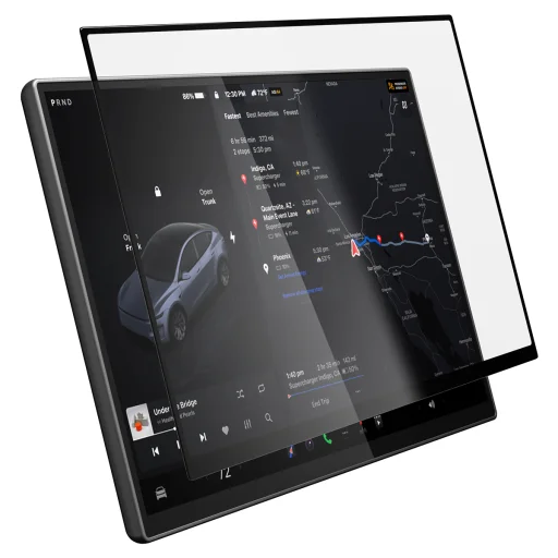 Spigen Tesla EZ Fit FC antireflexné matné ochranné sklo, čierne – Tesla Model Y L 2026 - 5