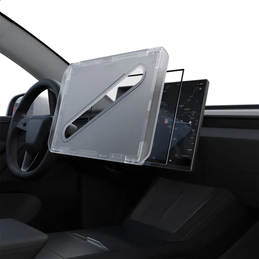 Spigen Tesla EZ Fit FC tükröződésmentes matt kijelzővédő üveg, fekete – Tesla Model Y L 2026 - 8