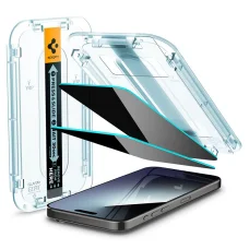 Spigen Glass tR EZ Fit adatvédelmi edzett üveg kijelzővédő fólia, 2 db – iPhone 15 Pro