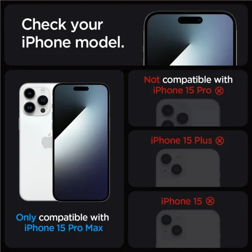 Spigen Glass tR EZ Fit betekintésvédő edzett üvegfólia 2 db iPhone 15 Pro Max készülékhez, átlátszó - 12