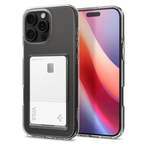 Priehľadné TPU puzdro Spigen Crystal Slot pre iPhone 16 Pro Max - 1