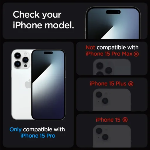 Spigen Glass tR EZ Fit adatvédelmi edzett üveg kijelzővédő fólia, 2 db – iPhone 15 Pro - 14