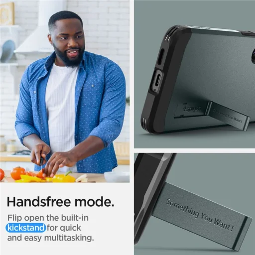 Puzdro Spigen Tough Armor pre Samsung Galaxy S24, tmavozelené - 8
