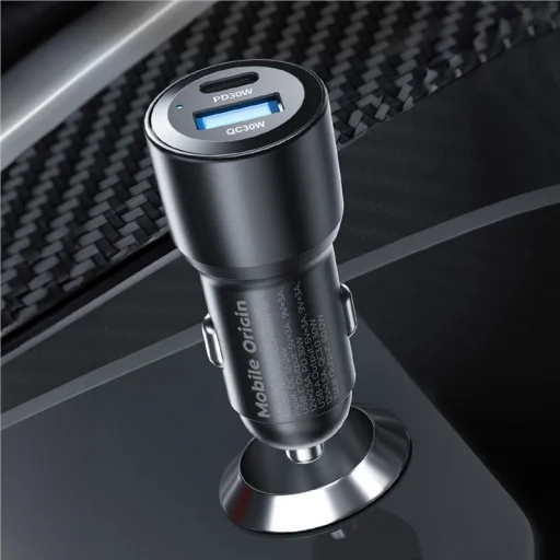 Mobile Origin CA2 60 W-os USB-C és USB-A autós töltő, fekete - 7