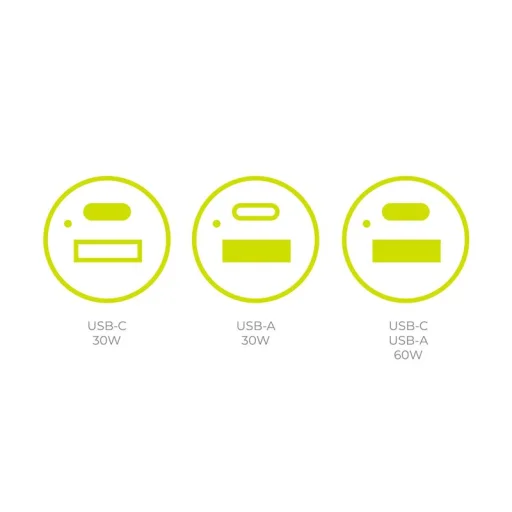 Mobile Origin CA2 60W USB-C a USB-A nabíjačka do auta, čierna - 3