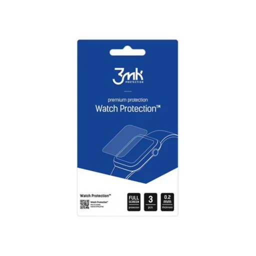 3mk Watch Protection ARC kijelzővédő fólia Xiaomi Watch 5 (47 mm) órához, átlátszó, 3 db üvegfólia - 2