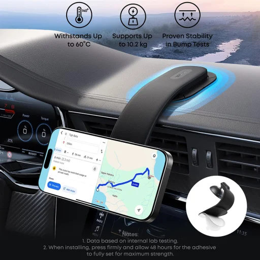 Anker Car Holder Nano Magnetic (A9110H11) mágneses autós tartó műszerfalra és érintőképernyőre, fekete - 6