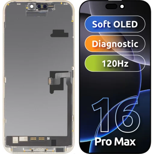 Apple iPhone 16 Pro Max MP Soft OLED FHD displejový modul, diagnostická verzia, čierny - 1