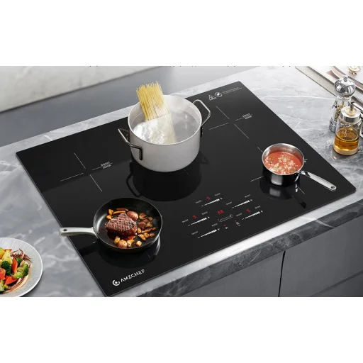 AMZCHEF CE-FS-I95S-GFFDD0 5 zónás fekete beépíthető indukciós főzőlap - 2