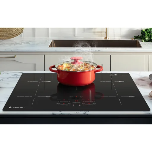 AMZCHEF CE-FS-I95S-GFFDD0 5-zónová čierna vstavaná indukčná varná doska - 4