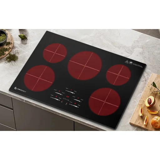 AMZCHEF CE-FS-I95S-GFFDD0 5 zónás fekete beépíthető indukciós főzőlap - 6