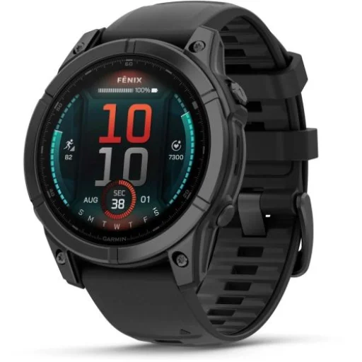 Garmin Fenix E 47 mm GPS okosóra palaszürke acél tokkal, fekete szíjjal EU - 1