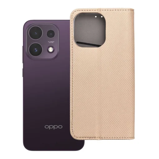 Smart Case Book kihajtható tok Oppo Reno 16F / 16FS készülékhez, arany - 7