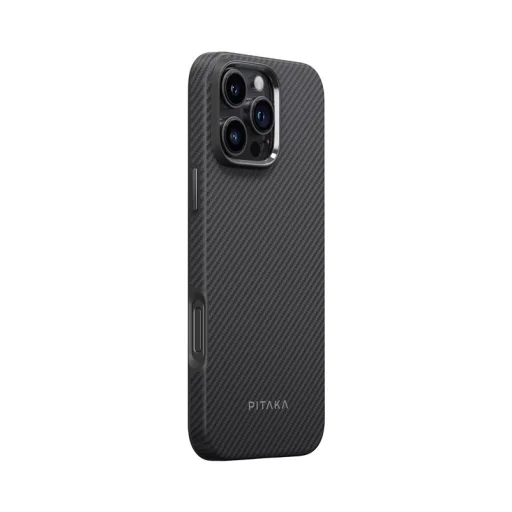 iPhone 16 Pro fekete/szürke twill Pitaka Military-Grade védőtok - 3
