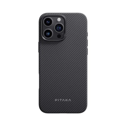 iPhone 16 Pro fekete/szürke twill Pitaka Military-Grade védőtok - 2