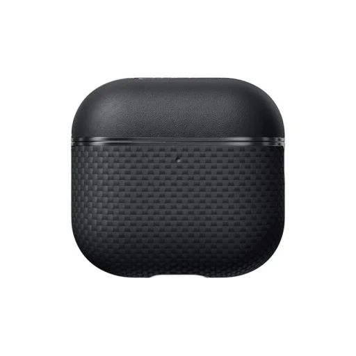 AirPods 4 čierne/sivé Pitaka Aramid Fiber magnetické puzdro - 1