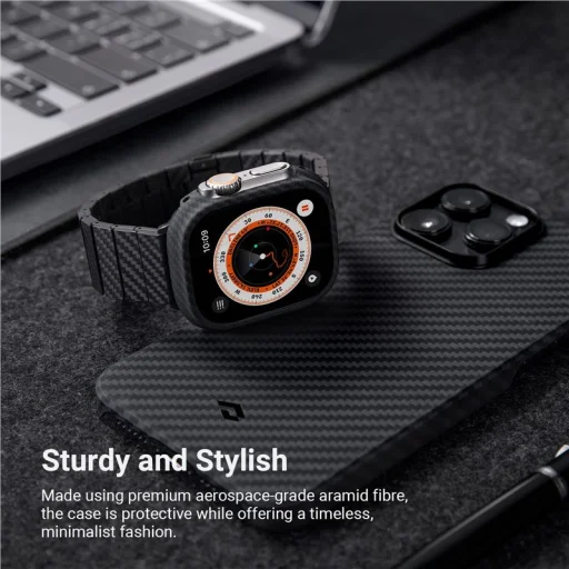 Apple Watch Ultra 49 mm čierno-sivé puzdro Pitaka Air - 3