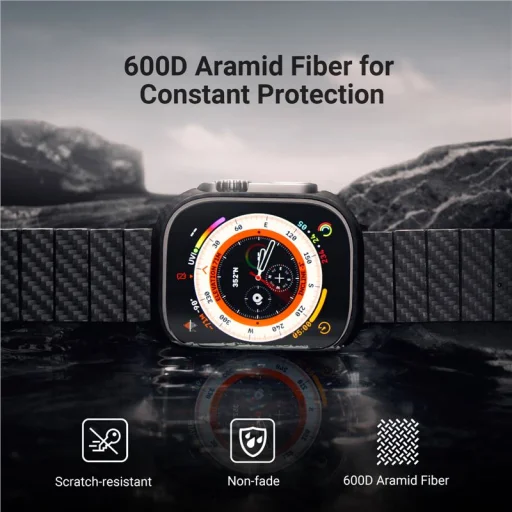 Apple Watch Ultra 49 mm čierno-sivé puzdro Pitaka Air - 6