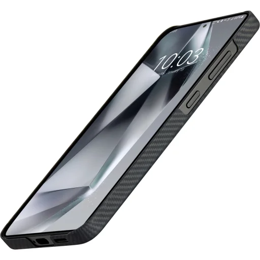 Samsung Galaxy S25 čierno/sivé twill Pitaka Ultra-Slim Case puzdro - 4