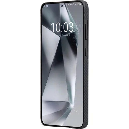 Samsung Galaxy S25 čierno/sivé twill Pitaka Ultra-Slim Case puzdro - 5
