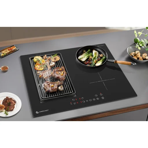 AMZCHEF CE-FS-I72S-FFDD07 vstavaná indukčná varná doska, 4-zónová, čierna - 2
