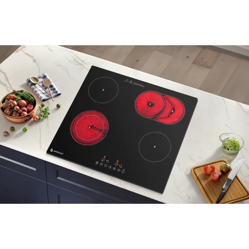 AMZCHEF CE-T-72CB4xyP200-LBHA vstavaná sklokeramická varná doska, 4-zónová, 7200 W - 8