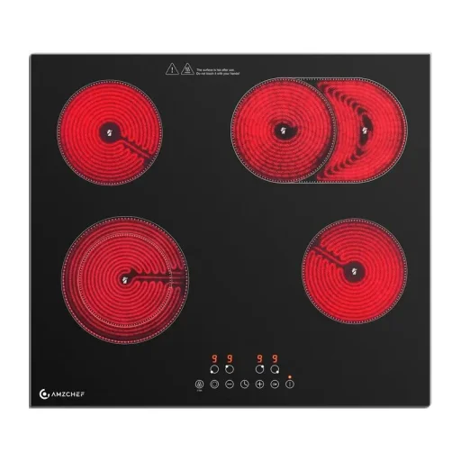 AMZCHEF CE-T-72CB4xyP200-LBHA vstavaná sklokeramická varná doska, 4-zónová, 7200 W - 1