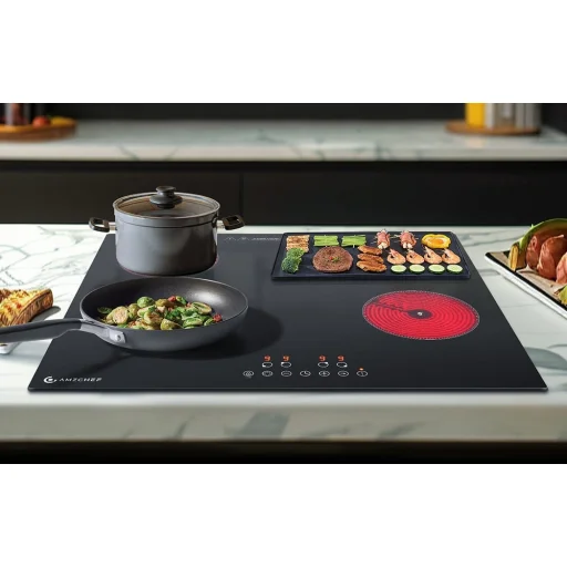 AMZCHEF CE-T-72CB4xyP200-LBHA vstavaná sklokeramická varná doska, 4-zónová, 7200 W - 2