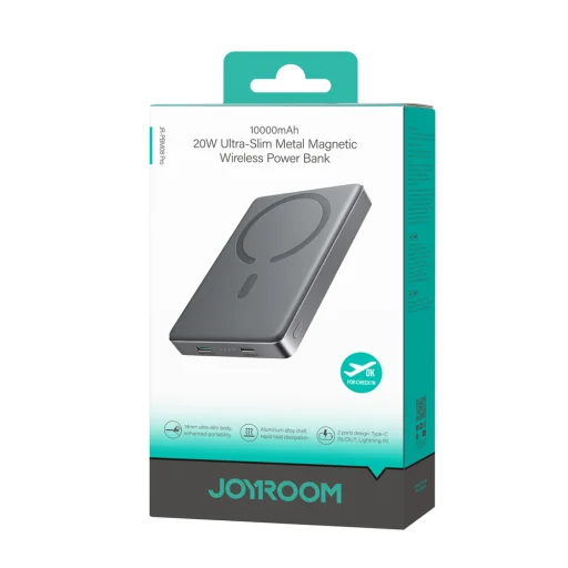 Joyroom JR-PBM08 Pro 10000 mAh magnetická externá batéria 22.5 W s bezdrôtovým nabíjaním, sivá - 2