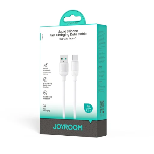 Joyroom S-A62 Lively Series 3A rýchlonabíjací dátový kábel (USB-A na Type-C) 1,2m – biely - 6