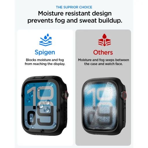 Spigen Thin Fit 360 ochranný kryt so zabudovaným tvrdeným sklom na Apple Watch 4 / 5 / 6 / SE 1 / 2 / 3 (44 mm) čierny - 5