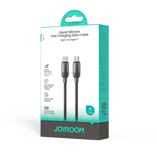 Joyroom S-A62 Lively Series 60 W rýchlonabíjací a dátový kábel USB-C – USB-C, 1,2 m, čierny - 2