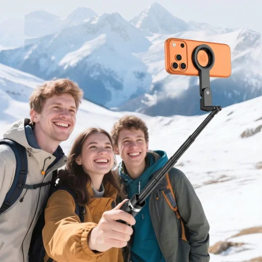 Tech-Protect L11S MagSafe Bluetooth selfie tyč a statív čierny - 9