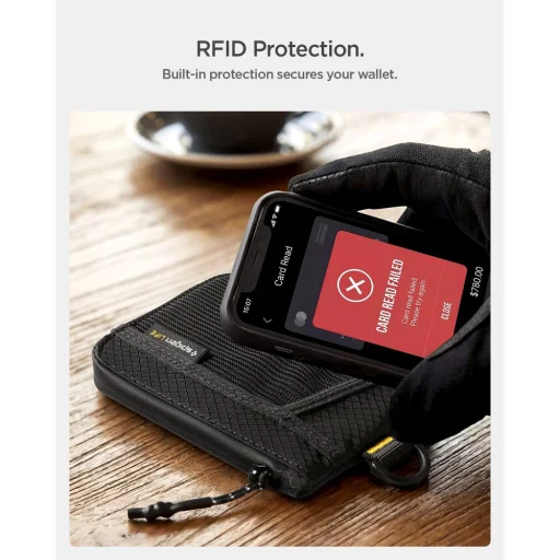 Spigen LF300 RFID peňaženka na karty, čierna - 11