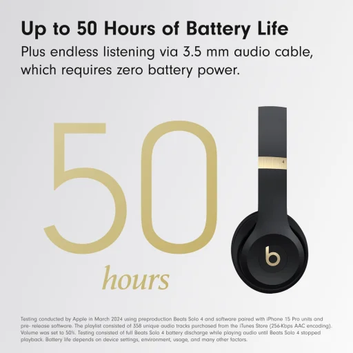 Beats Solo 4 bezdrôtové slúchadlá matná čierna/zlatá MC2L4 - 4