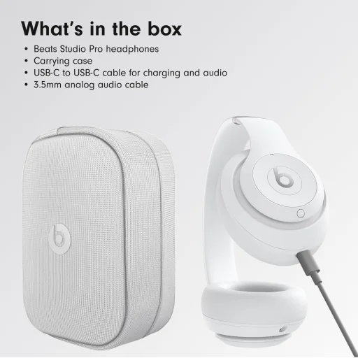 Beats Studio Pro bezdrôtové slúchadlá, matné biele, EU MC2P4 - 6